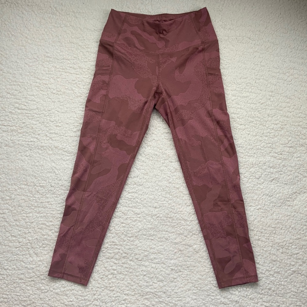 The North Face womans pink camo leggings L